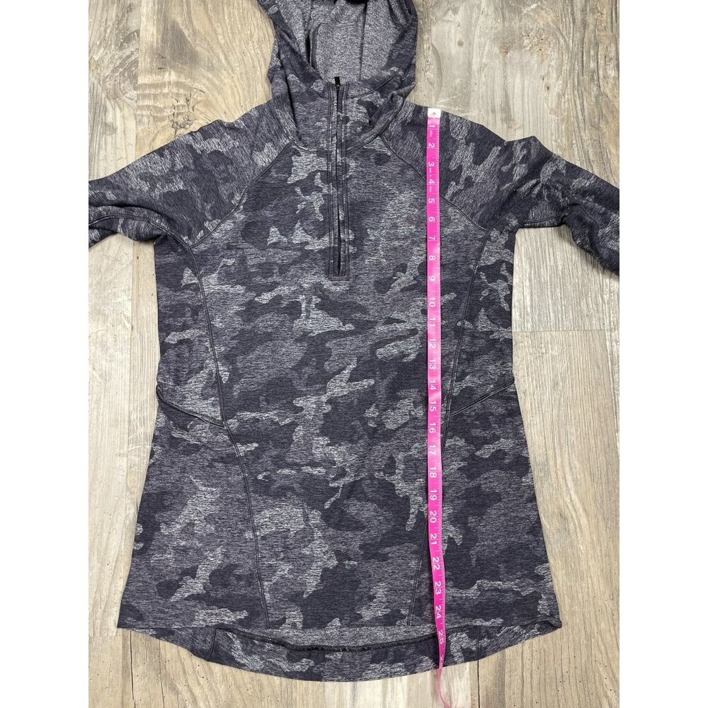 Lululemon Warm Stabilizer 1/2 Zip Hoodie 4 Gray Black Incognito Camo Running - Picture 11 of 11
